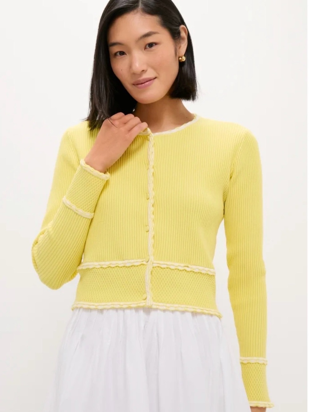 Tuckernuck Pale Yellow Lily Cardigan
